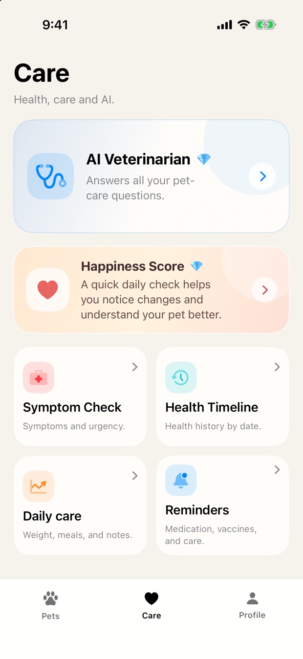 MrPet Care tab
